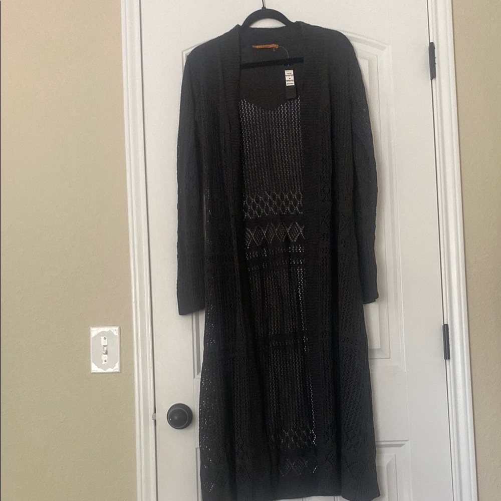 Belldini Black Open-Front Cardigan Sweater